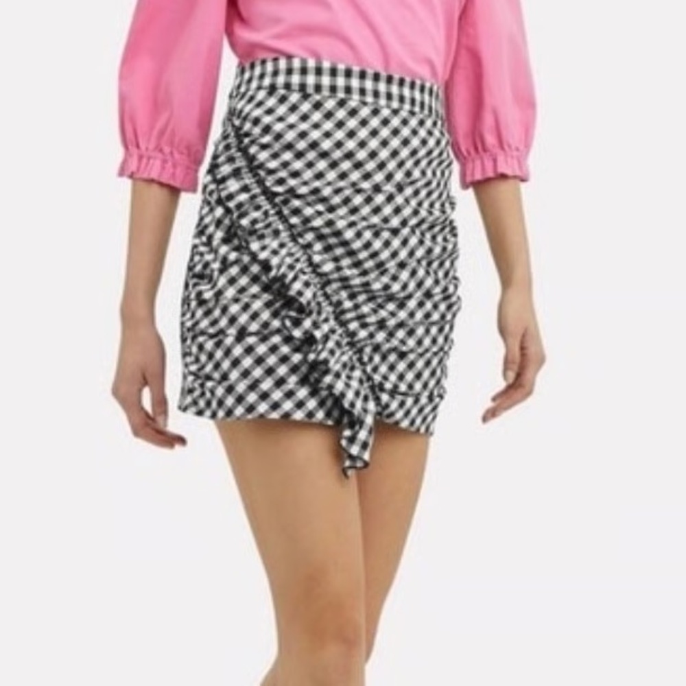 Derek Lam 10 Crosby Gingham Ruffled Checkered skirt XS - Picture 2 of 4